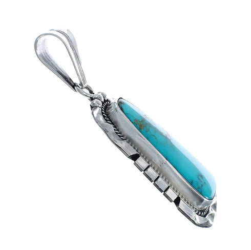 Turquoise Authentic Sterling Silver Navajo Pendant AX129407